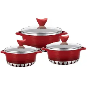 6pcs मरने के कलाकारों एल्यूमीनियम cookware सेट ऊर्जा बचत नीचे