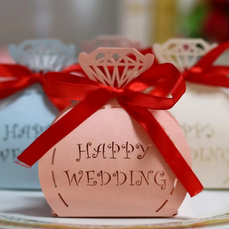 도매 축하 신부와 신랑 결혼식 호의 선물 작은 종이 사탕 포장 상자