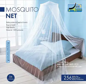 Rey cama de tamaño redondo circular portátil plegado mosquito net