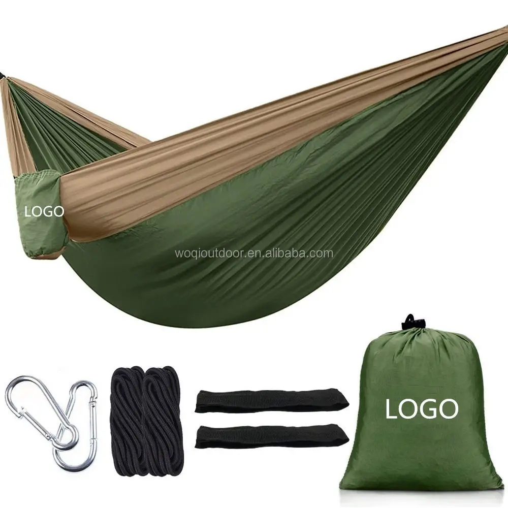 Woqi-Outdoor Schommels Voor Volwassenen Camping 210Tparachute Draagbare Nylon Hangmat Baby Opknoping Wiegen