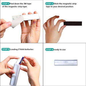 Auto On/Off Sensor de movimiento 6LED noche, batería portátil alimentado luces para armarios - Product Image 4