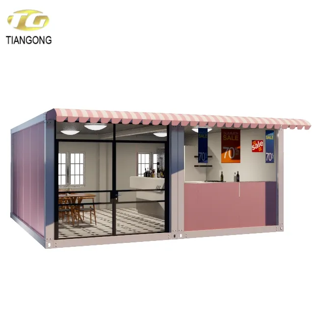 Easy quick assembly custom outdoor fast food tiny container prefab houses