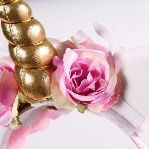 Enfants Sequin Chat <span class=keywords><strong>Oreille</strong></span> Floral bande De Cheveux Corne D'or Licorne Bandeau Pour Les Filles - Product Image 3