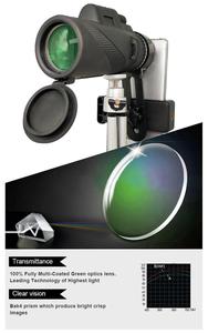 Telescopio ODM OEM monoculare economico 40x60 con supporto per Smartphone treppiede estensibile - Product Image 5