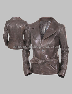 Dames Blazer Style Manteau En Cuir - Product Image 1