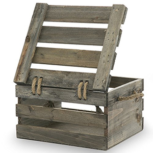 Antigua caja de madera caja de almacenamiento con la tapa oscilante - Product Image 2