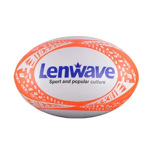 Lenwave brand size 1/3/6/9 pvc/pu/microfiber rugby ball oem machine stitched custom rugby ball with rubber bladder