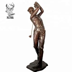 真人大小花园青铜高尔夫球雕像出售