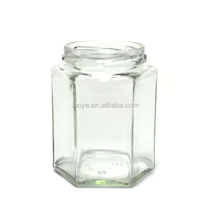 6 oz Hexagon Glass Jar with Lid (190 ml)