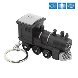 โรงงานขายร้อนพลาสติก Multi-Function Mini LED <span class=keywords><strong>Sould</strong></span> รถไฟพวงกุญแจแหวนจี้โซ่การ์ตูนรถไฟ Car Key - Product Image 4