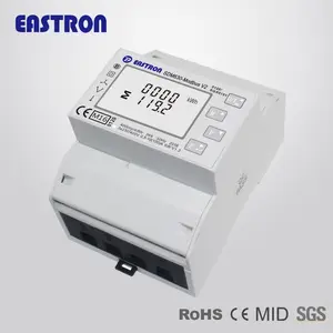 SDM630-Modbus V2,สามเฟสสองทิศทางพลังงานแสงอาทิตย์PVวัดพลังงาน,ไฟของจอภาพพลังงานเมตร, 10 (100), Din R Ail m Ounted