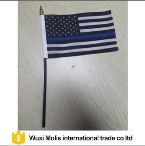 Stock all'ingrosso 100% poliestere 3 * 5ft <span class=keywords><strong>sottile</strong></span> blu rosso <span class=keywords><strong>linea</strong></span> USA bandiera con anelli di tenuta - Product Image 6