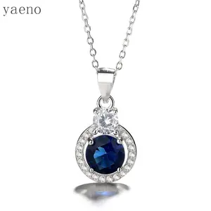 beautiful sapphire 925 silver fashion women jewelry pendant