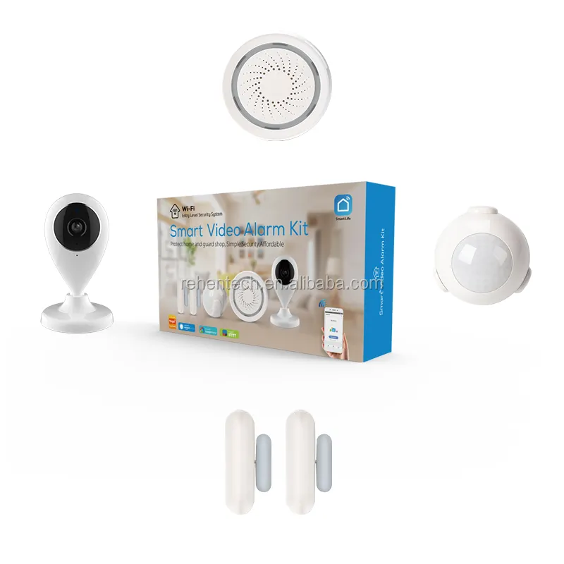 Tuya Iot Security Alarm Kit Thuis Start Kit Systeem Met Infrarood Pir Motion Detector Deur Sensor Mini Wifi Ip Camera