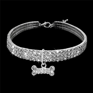 قلادة عصرية للكلاب والحيوانات الأليفة قلادة من الكريستال وحجر الراين وطوق فخم للقطط - Product Image 3