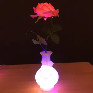 Weihnachten lichter LED kunststoff blume LED dekorative lampe nachtlicht USB Pu tulip rose Optische faser blume Kreative kunst lampe