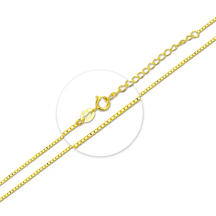 POLIVA Custom Jewelry Plated Box Chain Chains Necklaces 4 Gram Models Gold Cuban Silver 925 Sterling Silver Wedding Gift Round