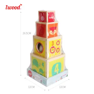 wooden Stacking And Nesting Blocks Animal puzzle box set Stacking Blocks