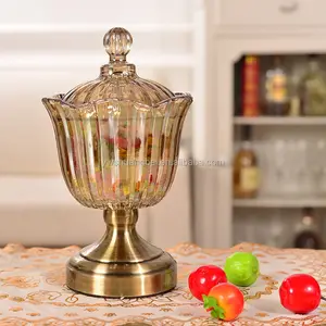 Gold Apothecary Jars - with Lids Elegant Centerpiece for Party