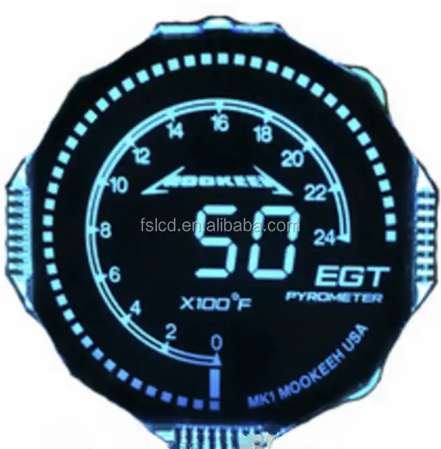 TN Lcd 7 Segment Display Panel Round Shape Lcd Custom Size Display Module mit Pin Connect für Electric Vehicle Dashboard