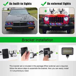 Faro LED Quadrato RGB 4x6 <span class=keywords><strong>per</strong></span> Camion, Faro Sigillato <span class=keywords><strong>per</strong></span> Trattore e Pickup, Luce di Parcheggio DRL - Product Image 6