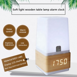 Chambre décor à la maison LED lampe à détection tactile lampe de chevet nouveau numérique réveil sommeil bois nuit <span class=keywords><strong>soleil</strong></span> lumière enfant lever du <span class=keywords><strong>soleil</strong></span> réveil - Product Image 2