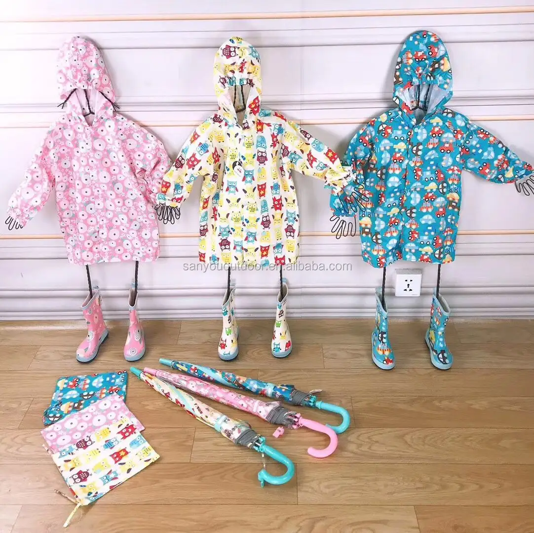 Manteau de pluie pour enfants, bon marché, motif d'animaux de dessin animé, hibou, poncho, en Nylon, imperméable, pour l'extérieur, 2020