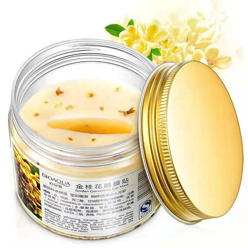 Bioaqua Gold Osmanthus Eye Patches Mask Collagen Gel Protein Sleep Patcher Remover Dark Circles Eye Bag Eye Care 80pcs/ Bottle 