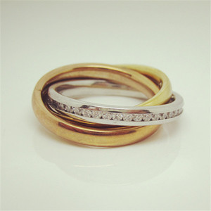 <span class=keywords><strong>Las</strong></span> nuevas mujeres Tri Color 3-en-1 banda 316L anillo de acero inoxidable conjunto - Product Image 2
