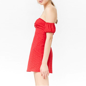 Dernières Créations Rouge Sexy de Femmes Hors-la-Épaule Vêtements Dames Chérie Robe - Product Image 3