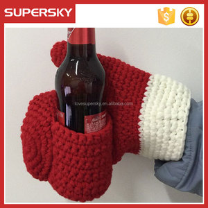 Moufle à bière en crochet Porte-gant tricoté Mitaines tricotées à boire - Product Image 5