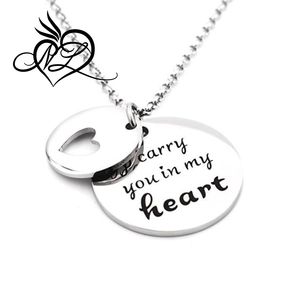Io Porto È Nel Mio Cuore Gioielli Ciondolo Collana Amore Regalo per la Mamma <span class=keywords><strong>Figlia</strong></span> Coppie Fidanzata Anniversario di Matrimonio <span class=keywords><strong>Compleanno</strong></span> - Product Image 1