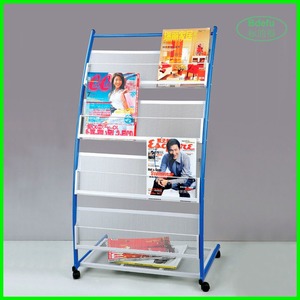 4 estantes de <span class=keywords><strong>metal</strong></span> móvil literatura negra estantes de exhibición de revistas soporte de folleto moderno - Product Image 4