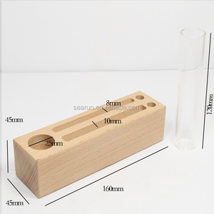 Vase à fleurs <span class=keywords><strong>en</strong></span> <span class=keywords><strong>bois</strong></span> massif, tube de test, <span class=keywords><strong>support</strong></span> pour fleurs - Product Image 2
