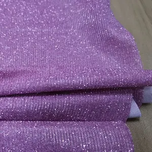 Glitter Metallic Stoff Material lieferant lahm gestrickt rosa Glitter Stoff für Kleidung Textil mit Glitzer Kleidung Stoff