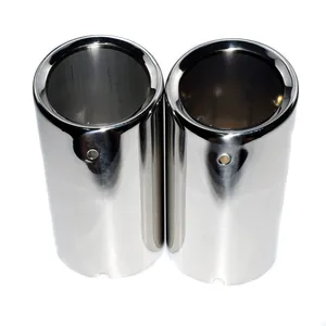 2 x Stainless Steel Exhaust Muffler Outlet Tip Pipe For VW Golf MK7 13-14