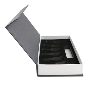 Venta caliente ecológico cuadrado partido 120g negro con textura papel de regalo caja de embalaje - Product Image 5