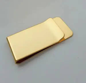 Stainless steel brushed gold plated new money clip with logo stamping