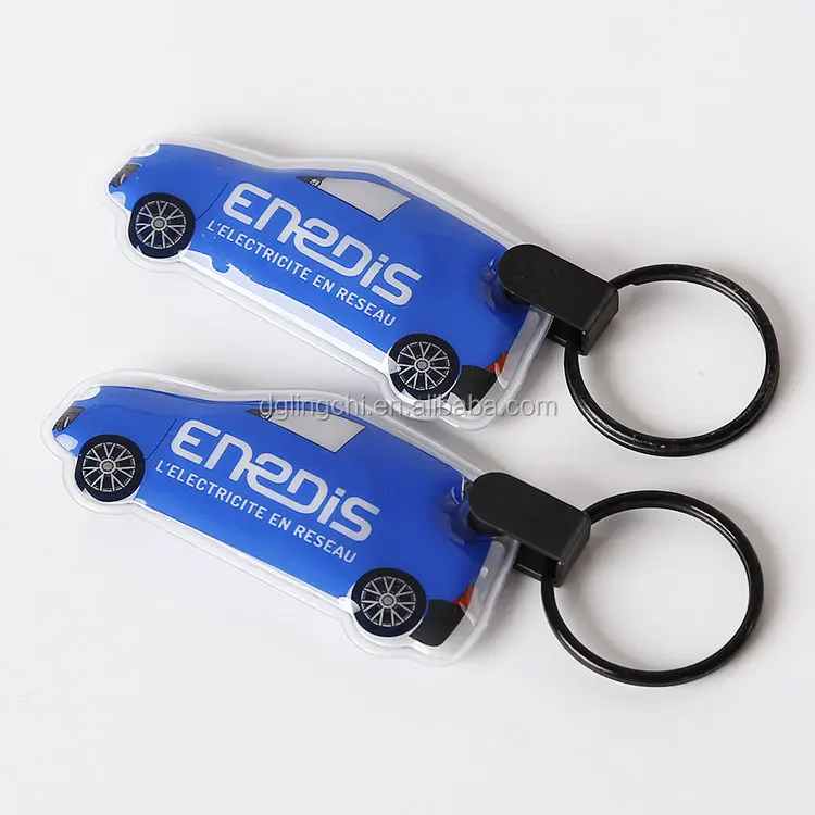 Gifts & crafts factory mini car shaped squeeze light flashlight led keychain with logo