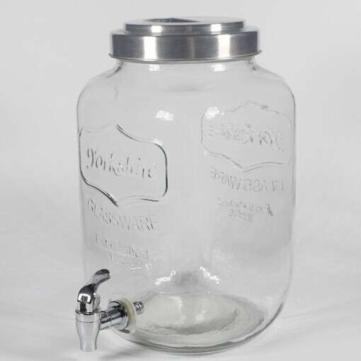 2 Gallon Mason Glass Jar Beverage Dispenser With Stand
