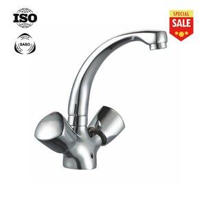 Doppio manico <span class=keywords><strong>lavabo</strong></span> rubinetto da cucina a parete in ottone cromato metallo acqua di rubinetto - Product Image 4