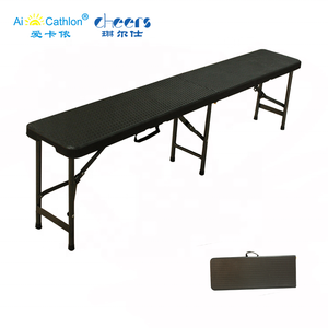 Allsome — banc pliable en rotin plastique noir, meuble de jardin d'extérieur, idéal pour le Camping - Product Image 3