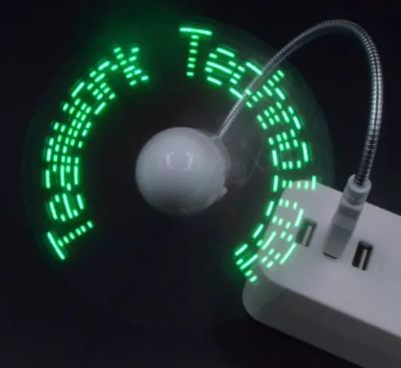Unternehmen Patentierte USB Flexible Programm Led Nachricht Mini Fan mit DIY Alle Wörter Luftkühlung Stehen Usb Led Licht Fan