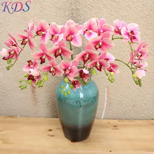 Künstliche Orchideen pflanzen 2 Gabeln 9 Blumen Phalaenopsis Künstliche Seiden orchideen Blumen für Vase Hochzeits dekoration Orchideen pflanze