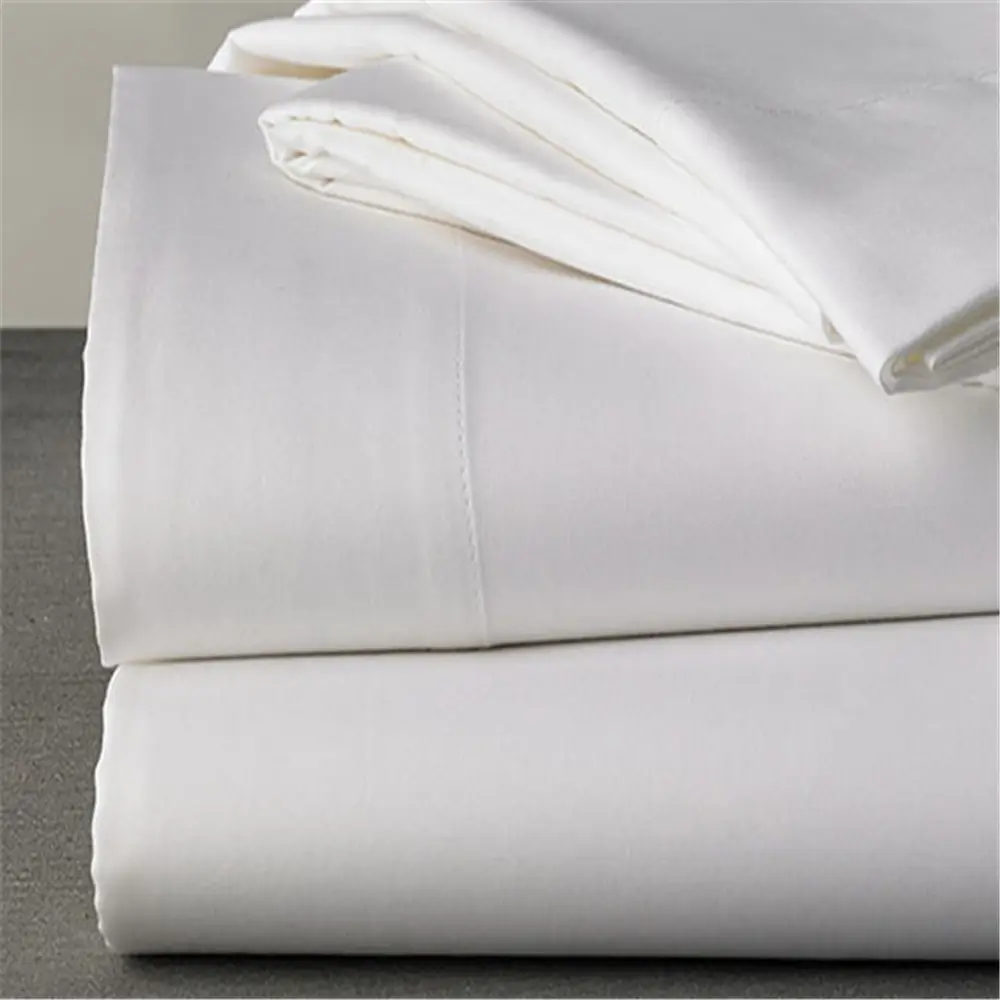 Commercio all'ingrosso 100% Del Cotone Bianco Hotel Letto Singolo Lastre Piane