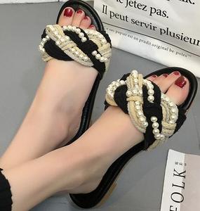 Scarpe basse <span class=keywords><strong>donna</strong></span> estate <span class=keywords><strong>donna</strong></span> elegante elegante <span class=keywords><strong>sandali</strong></span> di perle - Product Image 3