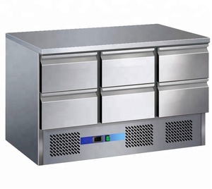 6 выдвижных ящиков 304 из нержавеющей стали Saladette Display холодильник с импортным компрессором - Product Image 1