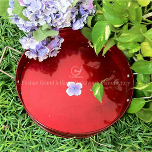 Householde <span class=keywords><strong>transparent</strong></span> rouge rond acier métal plante qui pousse plateau - Product Image 1