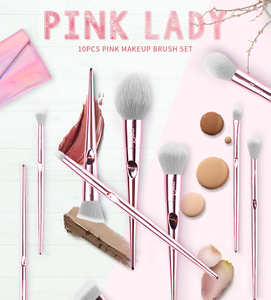 MSQ 10-Piece <strong>Makeup</strong> <strong>Brush</strong> Cleaner Rainbow Shiny Synthetic Hair Shiny Hand <strong>Case</strong> for Foundation Plastic Handle Metal Fan <strong>Brush</strong> - Product Image 4