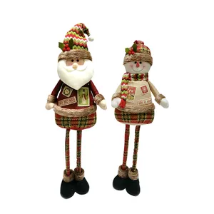 Kerajinan Mery Natal Hewan Peliharaan Mainan 36 Inch Flexible Extended Kaki Panjang Manusia Salju Santa Claus Natal Dekorasi